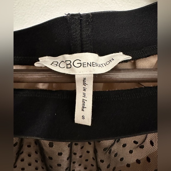 BCBGeneration pink and black polka dot overlay dress - Picture 3 of 3